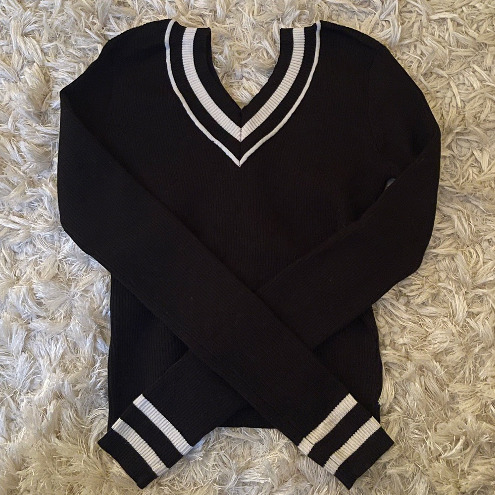 Kendall and Kylie striped v-neck